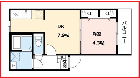ティーエー足立区足立2丁目IIC棟(1DK/3階)の間取り写真