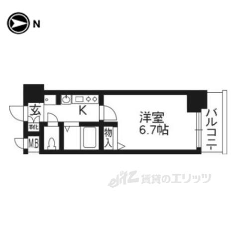 EC京都駅前KOTO(1K/3階)の間取り写真