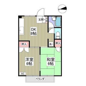 ニューフォレスト 宇都宮(2DK/2階)の間取り写真