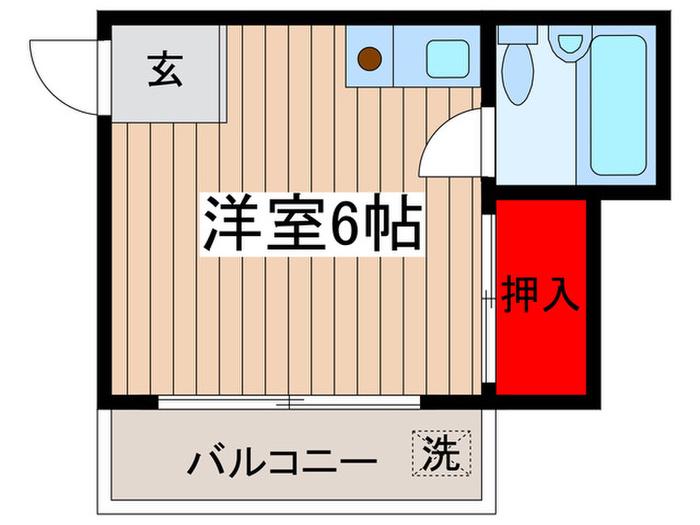 ベルメゾン坂井(ワンルーム/3階)の間取り写真