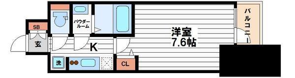 プレサンス北浜レガーロ(1K/11階)の間取り写真