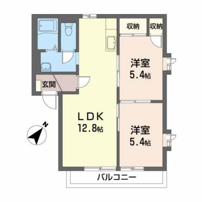 ハイム・K(2LDK/2階)の間取り写真