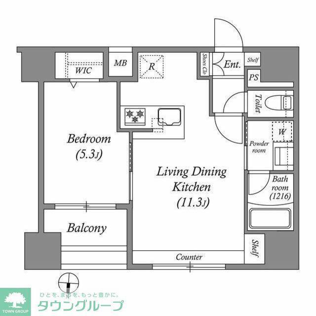 ACP RESIDENCE 中野新橋(1LDK/2階)の間取り写真