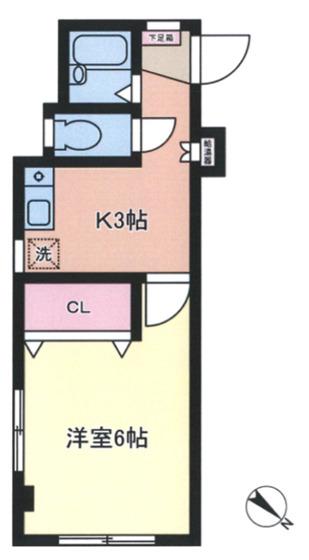 エイビル(1K/3階)の間取り写真
