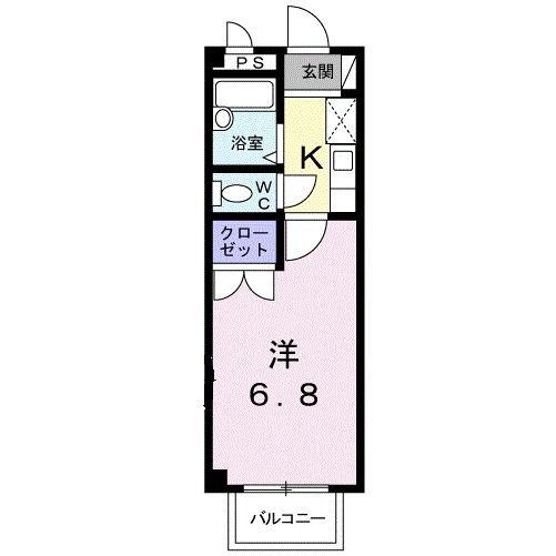 エスペランサA(1K/2階)の間取り写真