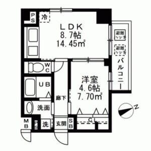 コリーヌ参宮橋(1LDK/2階)の間取り写真
