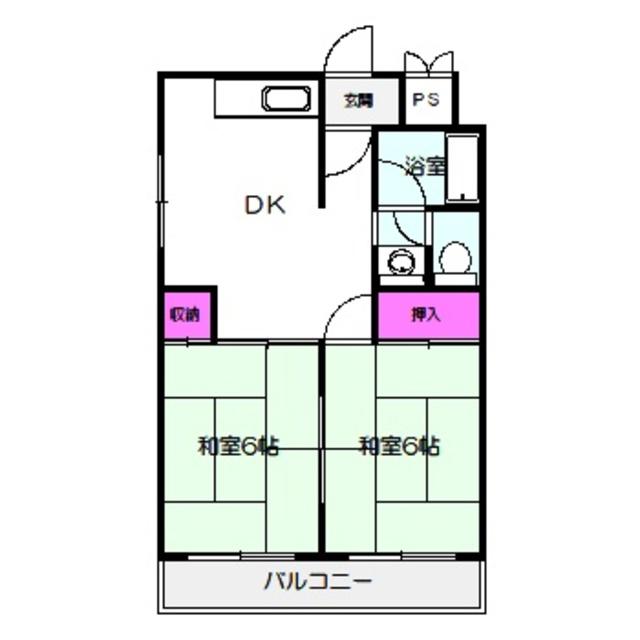 関目ハイツ(2DK/3階)の間取り写真