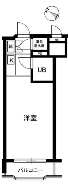 サンライフ西横浜(1K/4階)の間取り写真