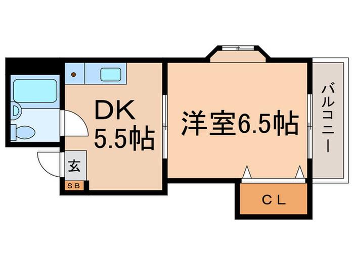 ル・ボレーブ(1DK/2階)の間取り写真