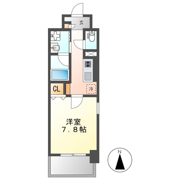 リヴシティ浅間町(1K/6階)の間取り写真