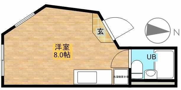 ヴィラ・オッティコ(ワンルーム/1階)の間取り写真