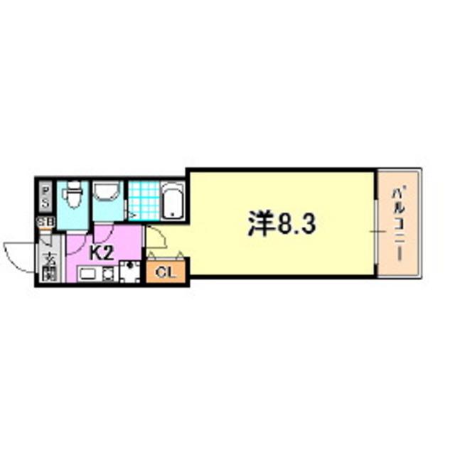 神戸・山手アパートメント(1K/2階)の間取り写真