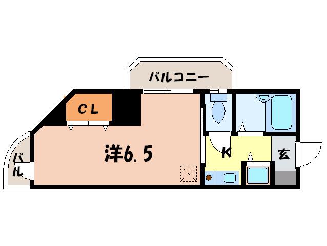 YKハイツ相生町(1K/6階)の間取り写真