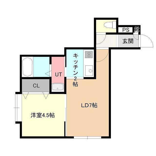 プロヴァンス(1DK/3階)の間取り写真