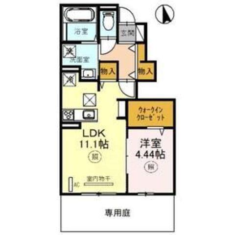 リバーサイドテラス(1LDK/1階)の間取り写真