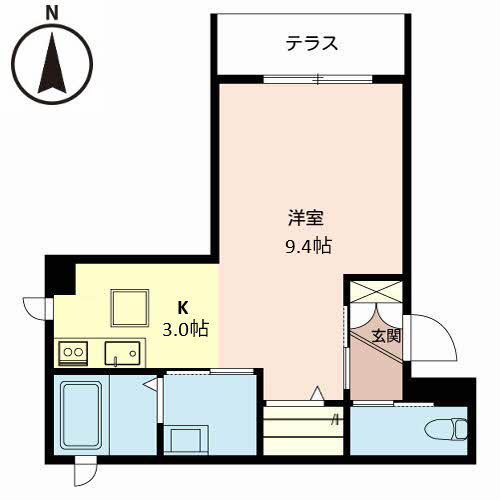 SHAMAISON 華(1K/1階)の間取り写真