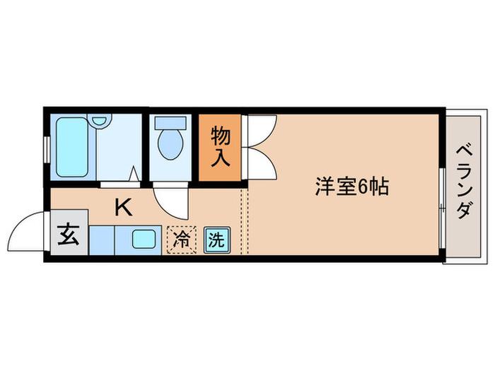ハイムサンフラワー(1K/2階)の間取り写真