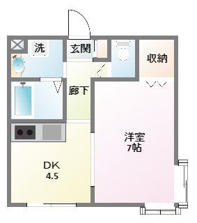 ハウスFJ(1DK/3階)の間取り写真