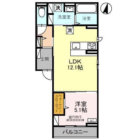 ルピナス(1LDK/3階)の間取り写真