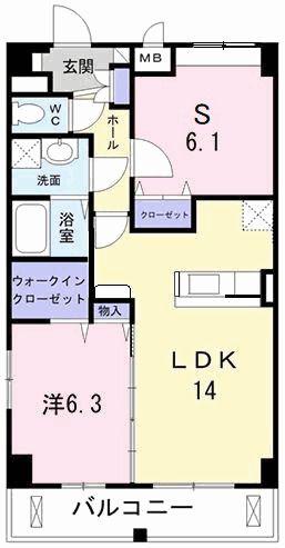 ヴァルスヴァルド(1SLDK/3階)の間取り写真