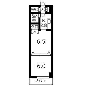 メープル南16条(1LDK/2階)の間取り写真