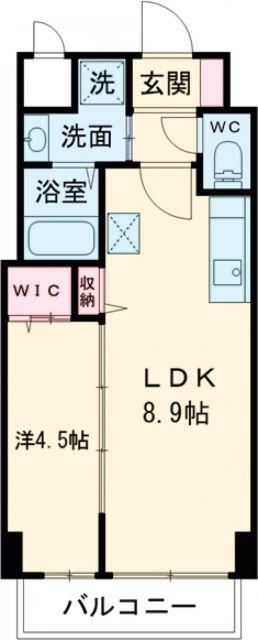 EST 若葉町(1LDK/3階)の間取り写真