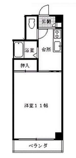吉川ビル(1K/3階)の間取り写真