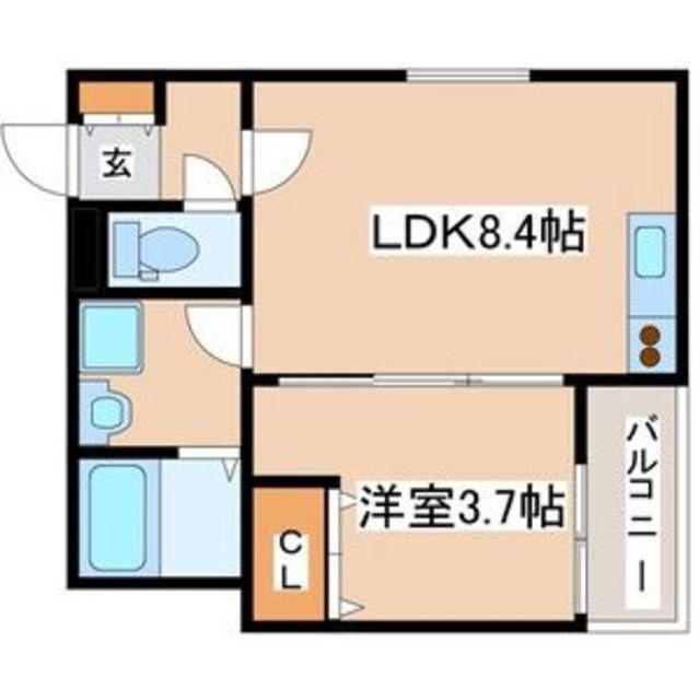 SERIRIA COMFORTABIKO(1LDK/2階)の間取り写真