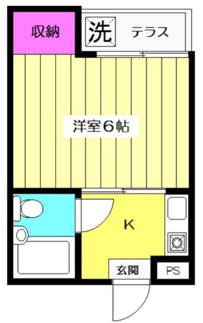 フラット荻窪(1K/1階)の間取り写真