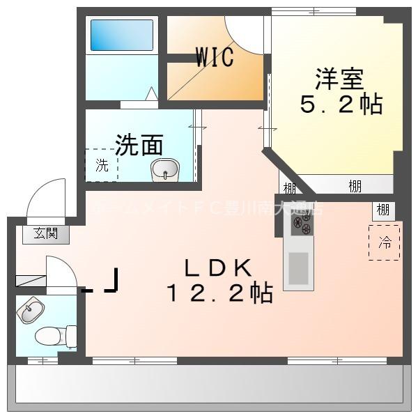鈴木ハイツ(1LDK/1階)の間取り写真
