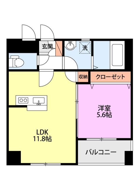 BLISS1615(1LDK/2階)の間取り写真