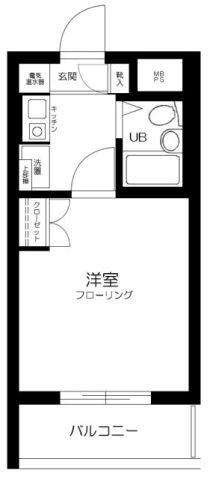 ソアール永福町(1K/3階)の間取り写真