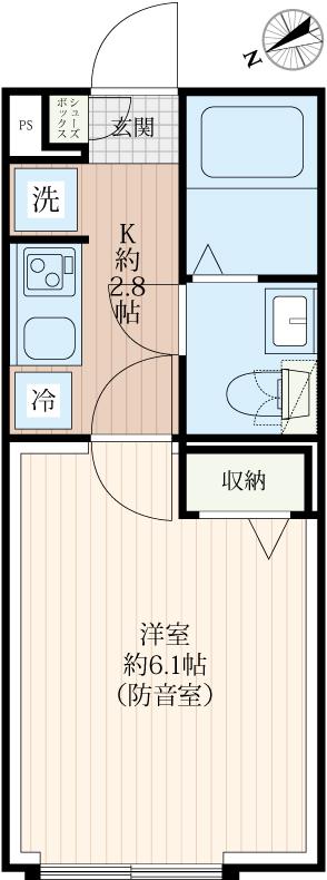 MICO(1K/3階)の間取り写真