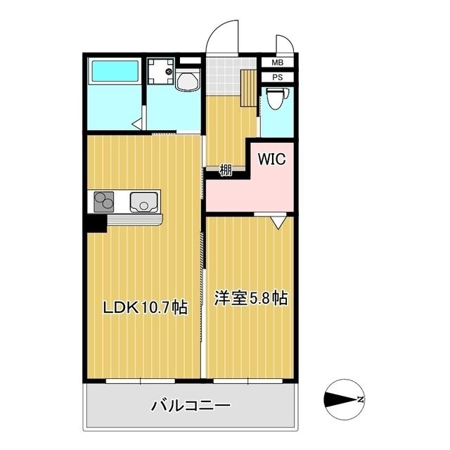 グランデ志戸部(1LDK/1階)の間取り写真