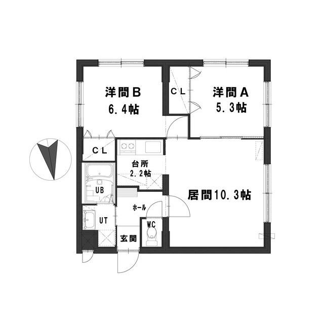 グランメール114(2LDK/2階)の間取り写真