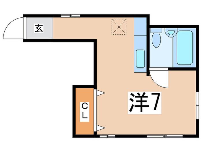 みつこしハイツ(ワンルーム/1階)の間取り写真