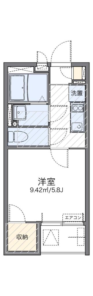 レオネクストホークス(1K/2階)の間取り写真