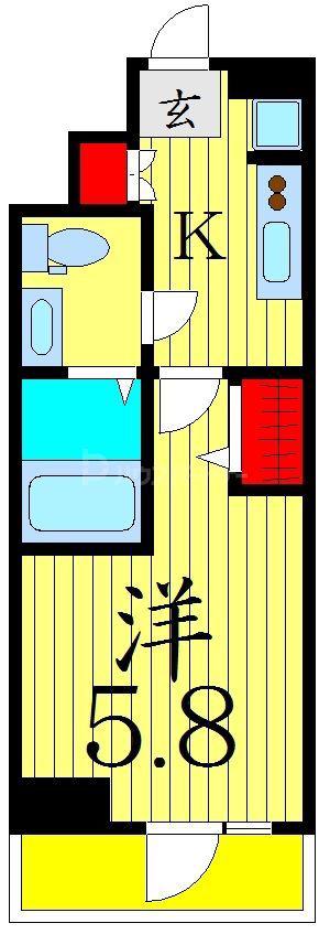 AZEST青砥II(1K/13階)の間取り写真