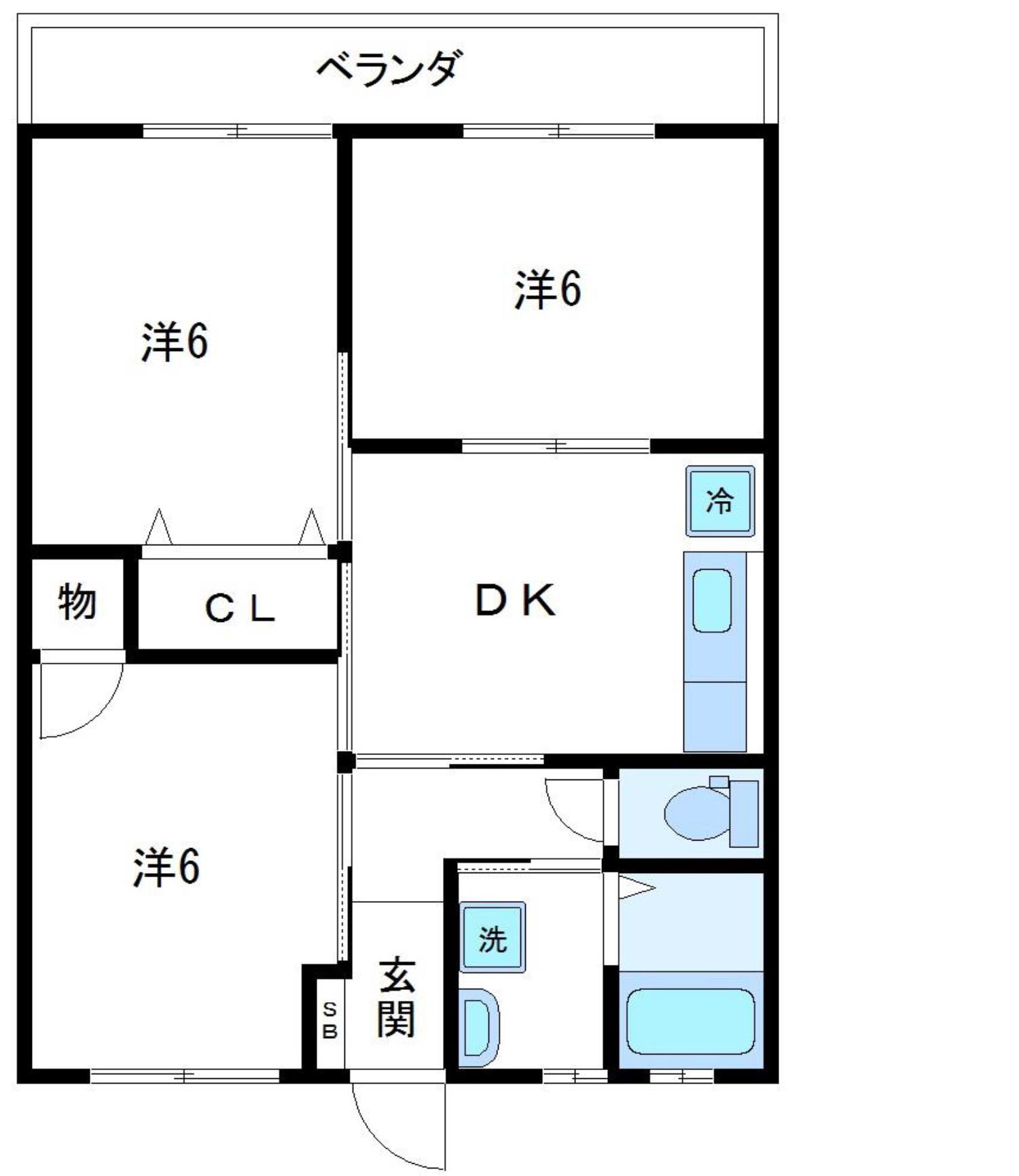 シルクハイツ・UDA(3DK/2階)の間取り写真