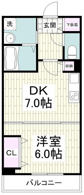 エル ドール カタビラ(1DK/4階)の間取り写真