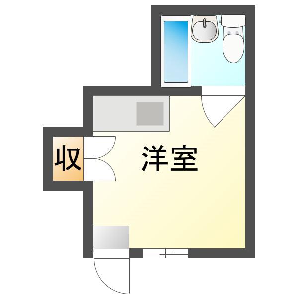 旭コーポ(ワンルーム/1階)の間取り写真