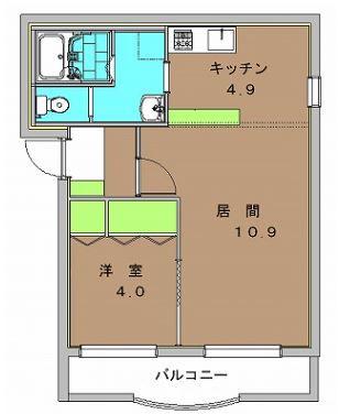 ピュアライフ新白河I棟(1LDK/1階)の間取り写真