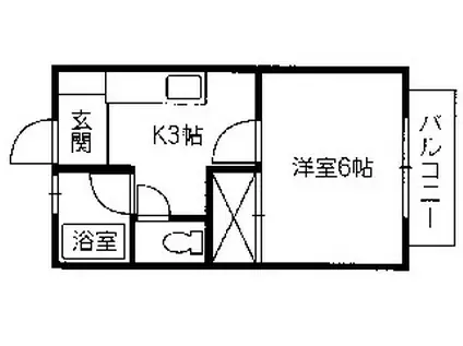ミヨシスクエア(1K/2階)の間取り写真