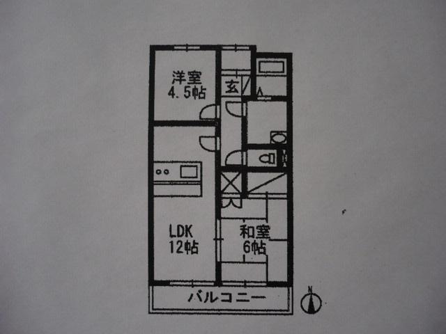 グランドール金井(2LDK/1階)の間取り写真