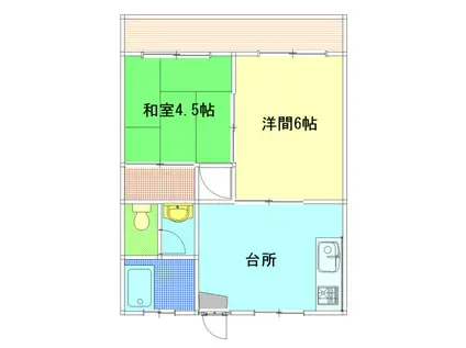 たなか荘(2DK/2階)の間取り写真