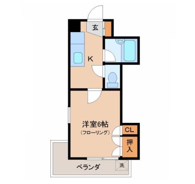 ガーデンハイム清武(1K/3階)の間取り写真