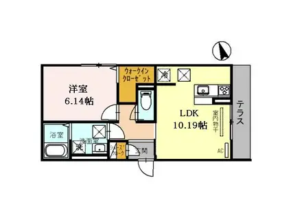 グレースハイムIII(1LDK/1階)の間取り写真