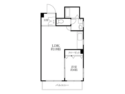 湯島プラムハイツ(1LDK/3階)の間取り写真