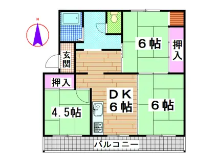 岩永マンション(3DK/2階)の間取り写真