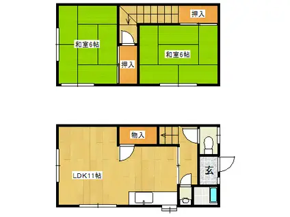 末松アパート(2LDK/1階)の間取り写真